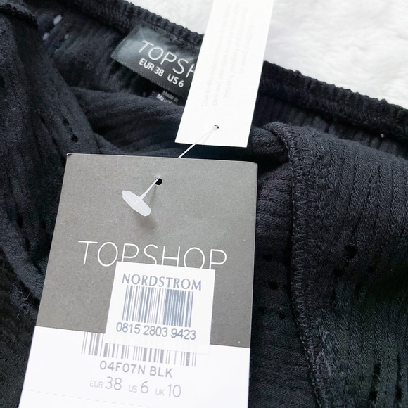 NWT- TOPSHOP eyelet black crop top - Picture 7 of 10